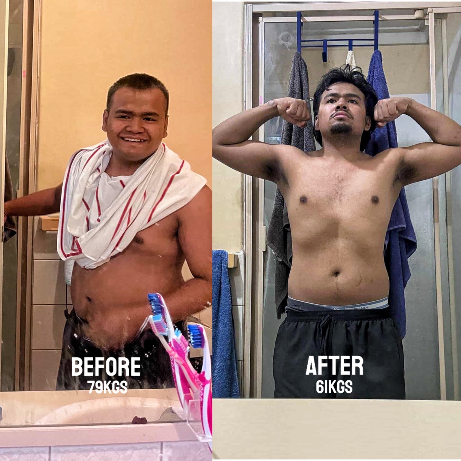 Client transformation from 79 kilograms to 61 kilograms